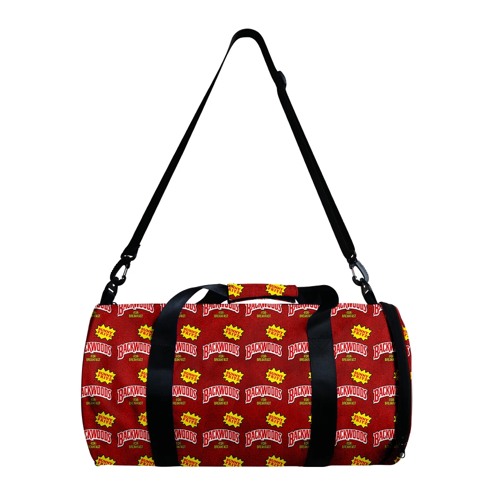Custom 3D All Over  Printing Backwoods Cigar Waterproof and Smell Proof Handbag Gym Duffel Travel Luggage Bag