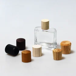 Новый дизайн 2021 года, стеклянная бутылка для духов с деревянным колпачком для духов, жидкости для духов, специальный деревянный колпачок