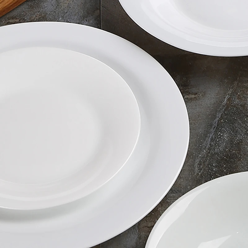 Opal Glass Hot Porcelain Hotel Black Glass Dish Dinner Steak Luxury  Tempered Glass Plates Dinnerware