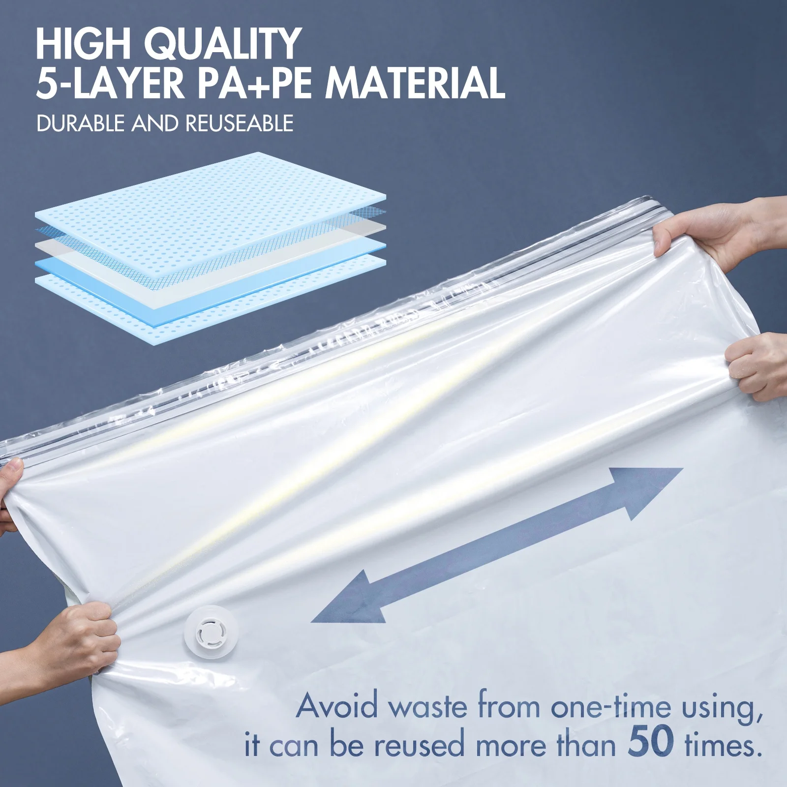 Factory Direct Custom Large Plastic Storage Bags for Travel Vacuum Clothing and Bedding Storage