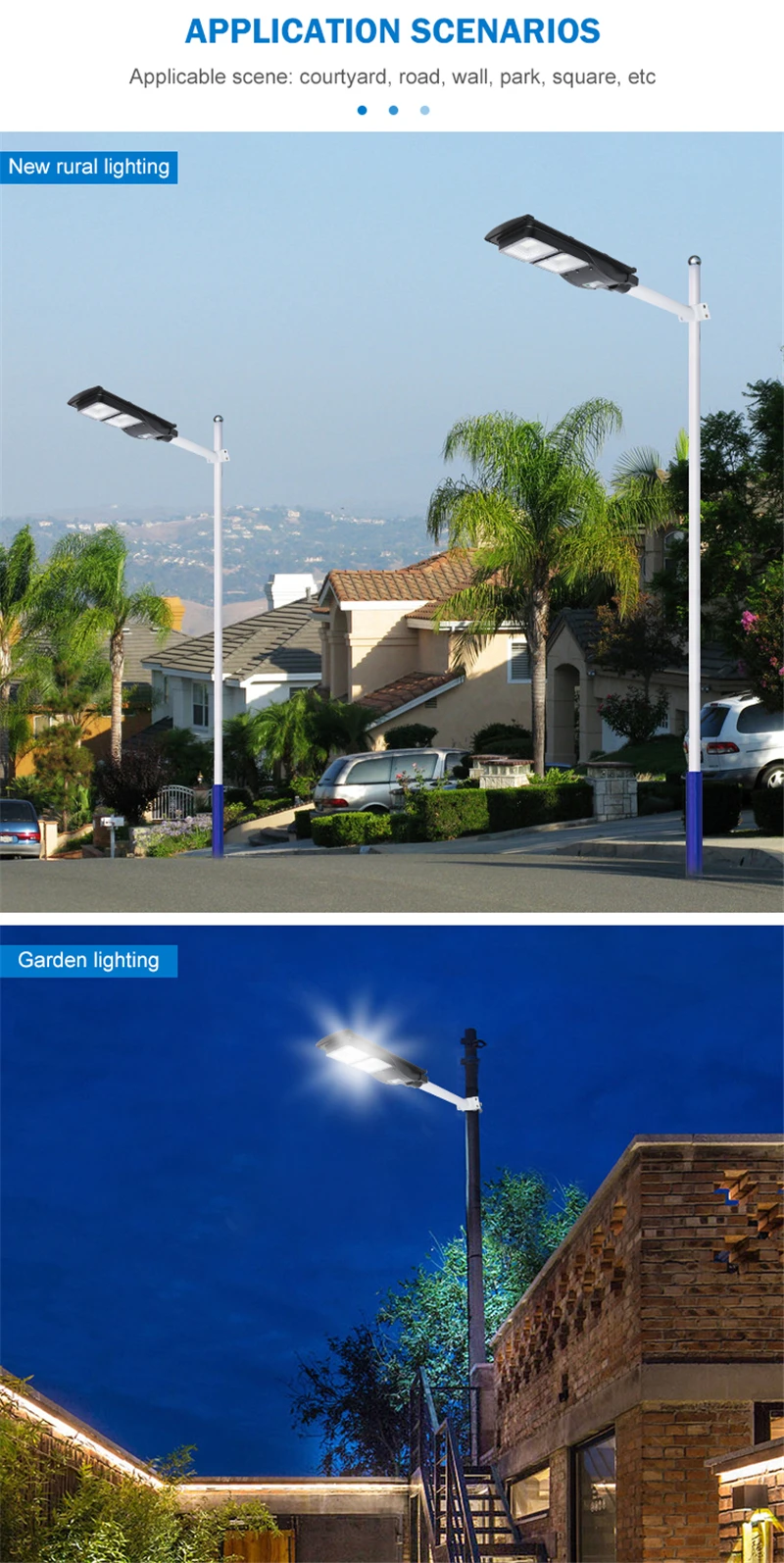 Motion Sensor Road Streetlight Waterproof Outdoor LED Integrated All In One Solar Street Light