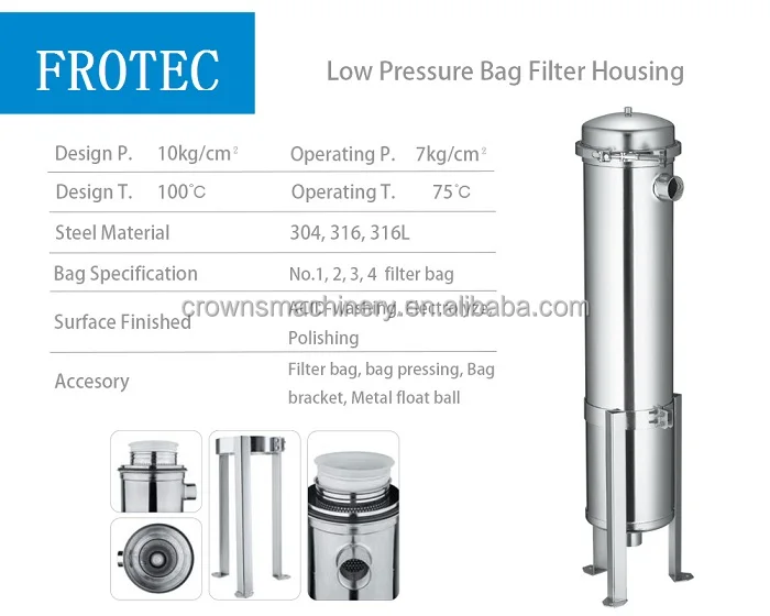 SS 304/316 Stainless Steel Magnetic Multi Cartridge Bag Filter Housing Kyk Korea Water Filter