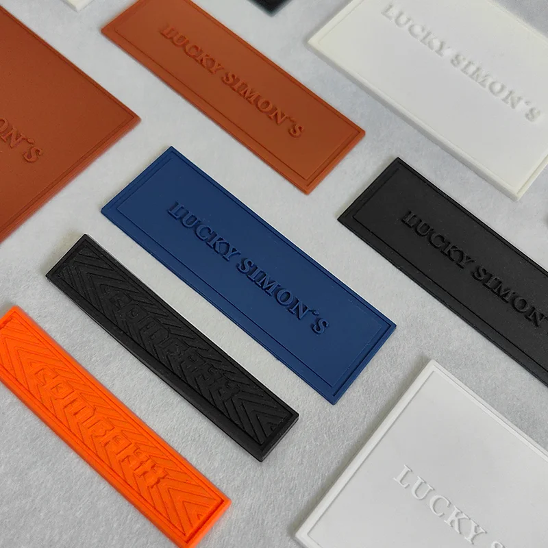 Custom Embossed LOGO Rubber PVC Patch Sew on Jeans Plastic Garment Label 3D Clothing Badges
