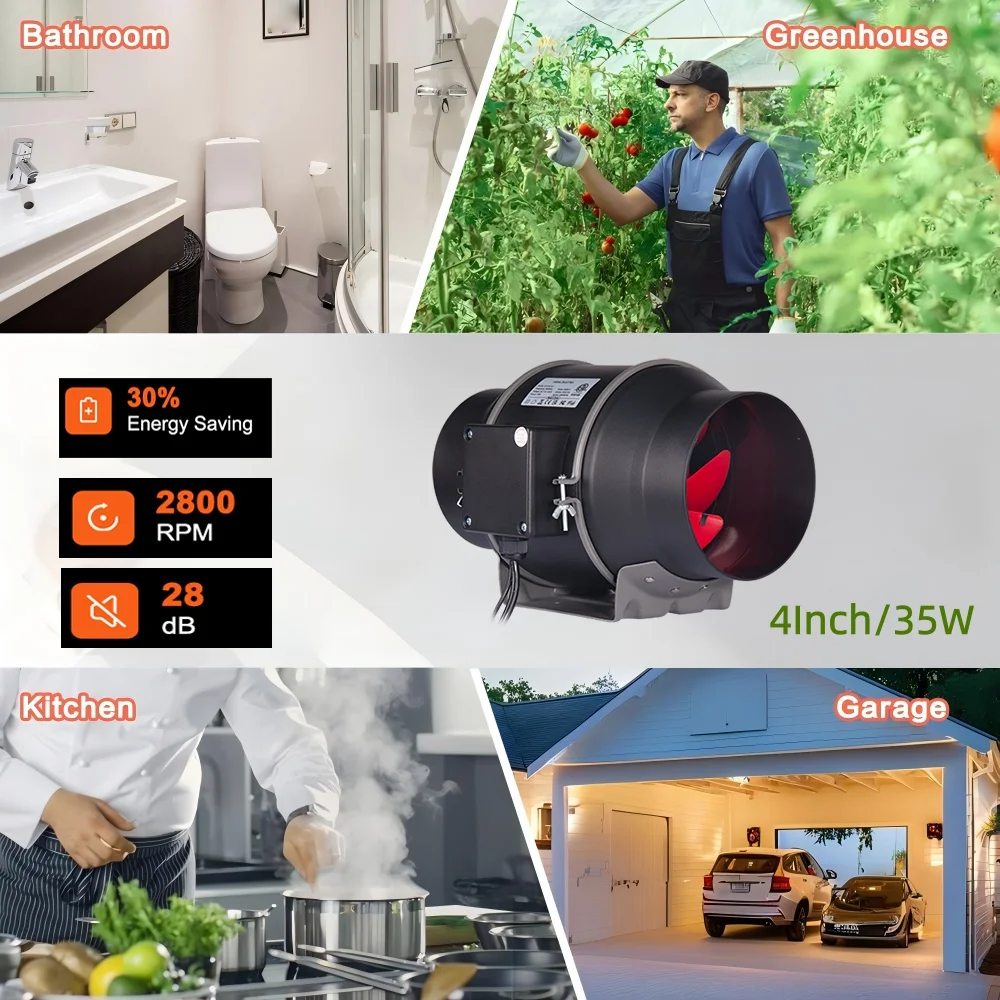 Inline Booster Duct Fan, BAVAGREEN, WIFI, APP - detail 16