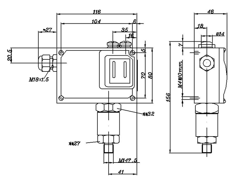 Mechanical Pressure Switch Control Compressed Air Ytk18h Explosion