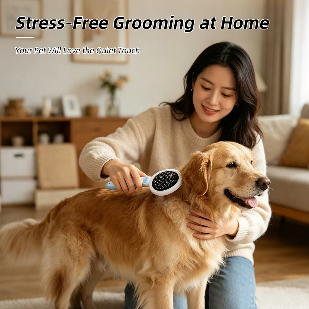 Wholesale Self Cleaning Stainless Steel Slicker Brush Eco-Friendly Eas - product detail 5
