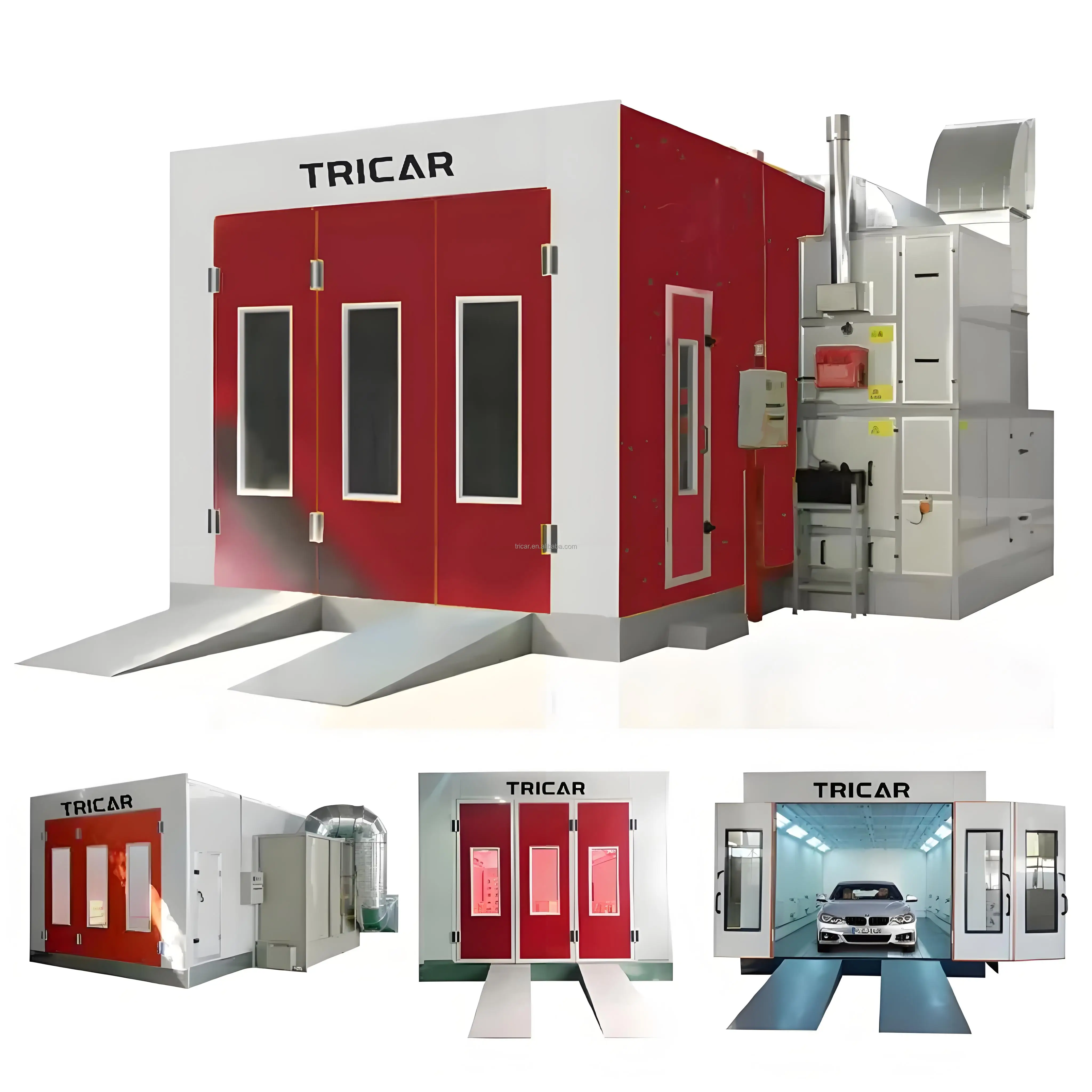 Tricar Factory Direct Auto Paint LED Furnace Spray Booth Customizable Unique Diesel Burner Best Performance Paint Room for Cars