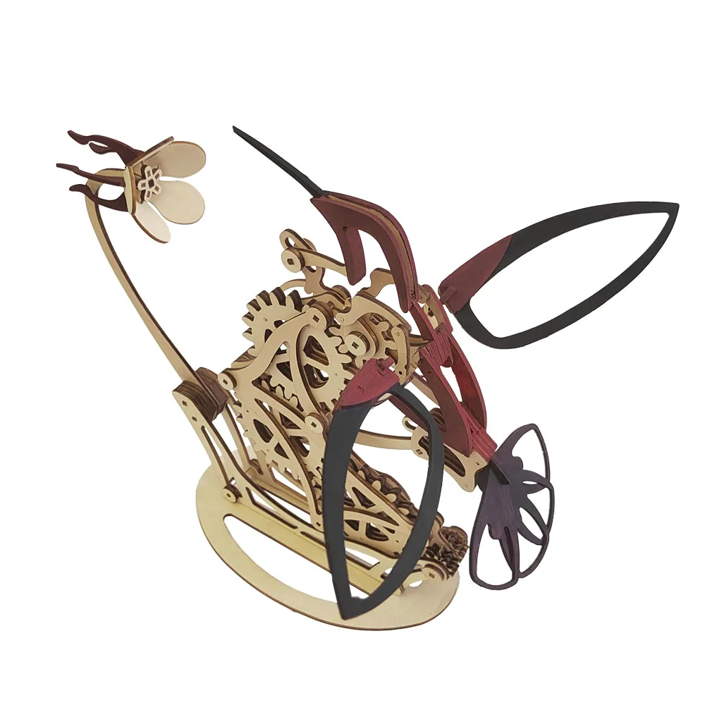 High Quality Mechanical Hummingbird Model 3D Wooden Jigsaw Puzzle  Assembly Game DIY Toys for Kids and Adult Creative Art Crafts