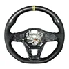 Leather+carbon fiber+double yellow stripes+yellow stitching