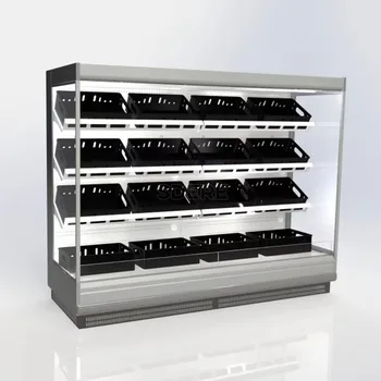 スーパーマーケット用多段式オープン型果物・野菜用冷蔵庫（冷凍庫付き