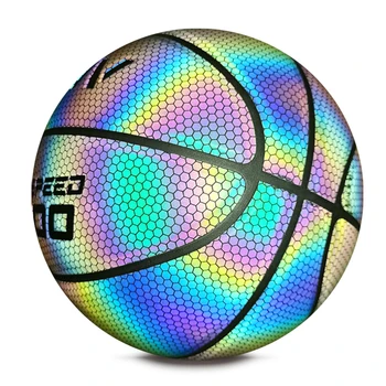 GlowCity Glow in the Dark Size 7 Basketball Reflective Glowing PU Basketball for a Light Up Experience