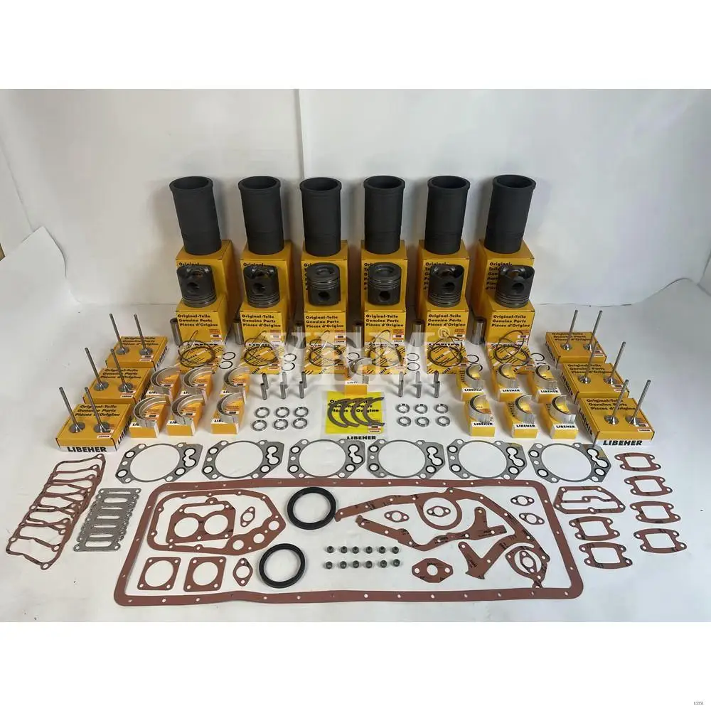 Rebuild Overhaul Kit With Bearings Cylinder Liner Piston Rings Full Gasket Set Engine Valves Kit Fit for Liebherr R944