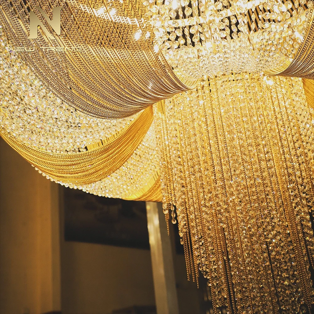 CPL-470 Büyük Çağdaş K9 Kristal Avize, Otel Ticari Alanı İçin Özel Tanıtım Aydınlatma Projesi