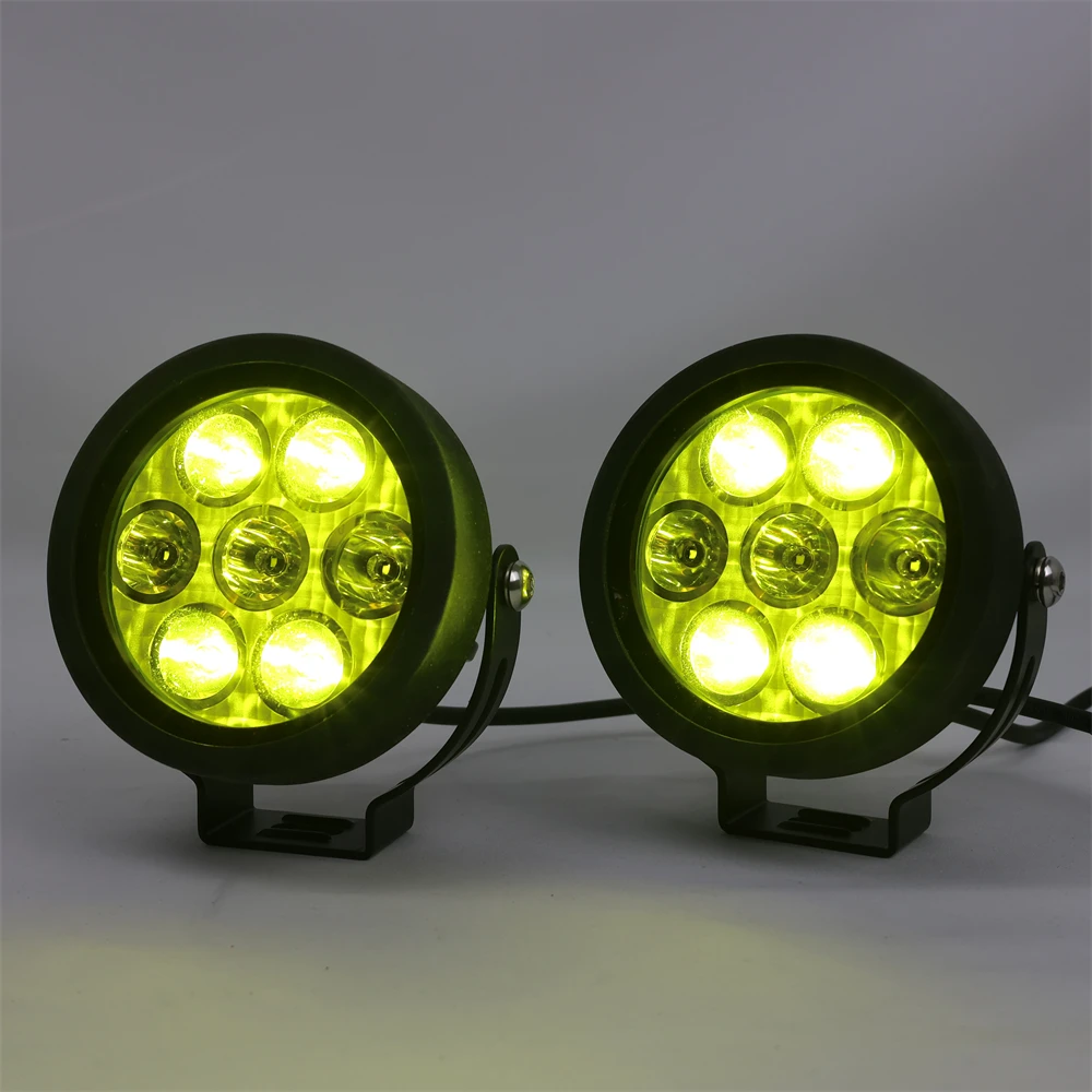 product tiypeor round 45 led work light motorcycle spotlight fog lights for 44 off road atv suv auxiliary lamp yellow mask-9