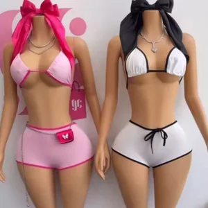 Viviblook Z709ST10 Summer Street Women Halter Bra and Shorts Casual Two-piece Set for Women