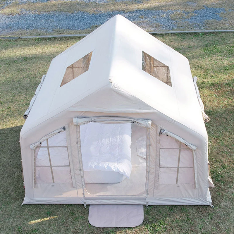 Tenda glamping da campeggio impermeabile per esterni con grande attrezzatura da campeggio gonfiabile avanzata Tenda gonfiabile per glamping all'aperto