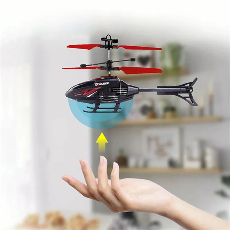 Remote Induction 2 In1 Mode 2CH Light Floating Rechargeable Aircraft Toy 3 Colors Remote Control Helicopter with Lights