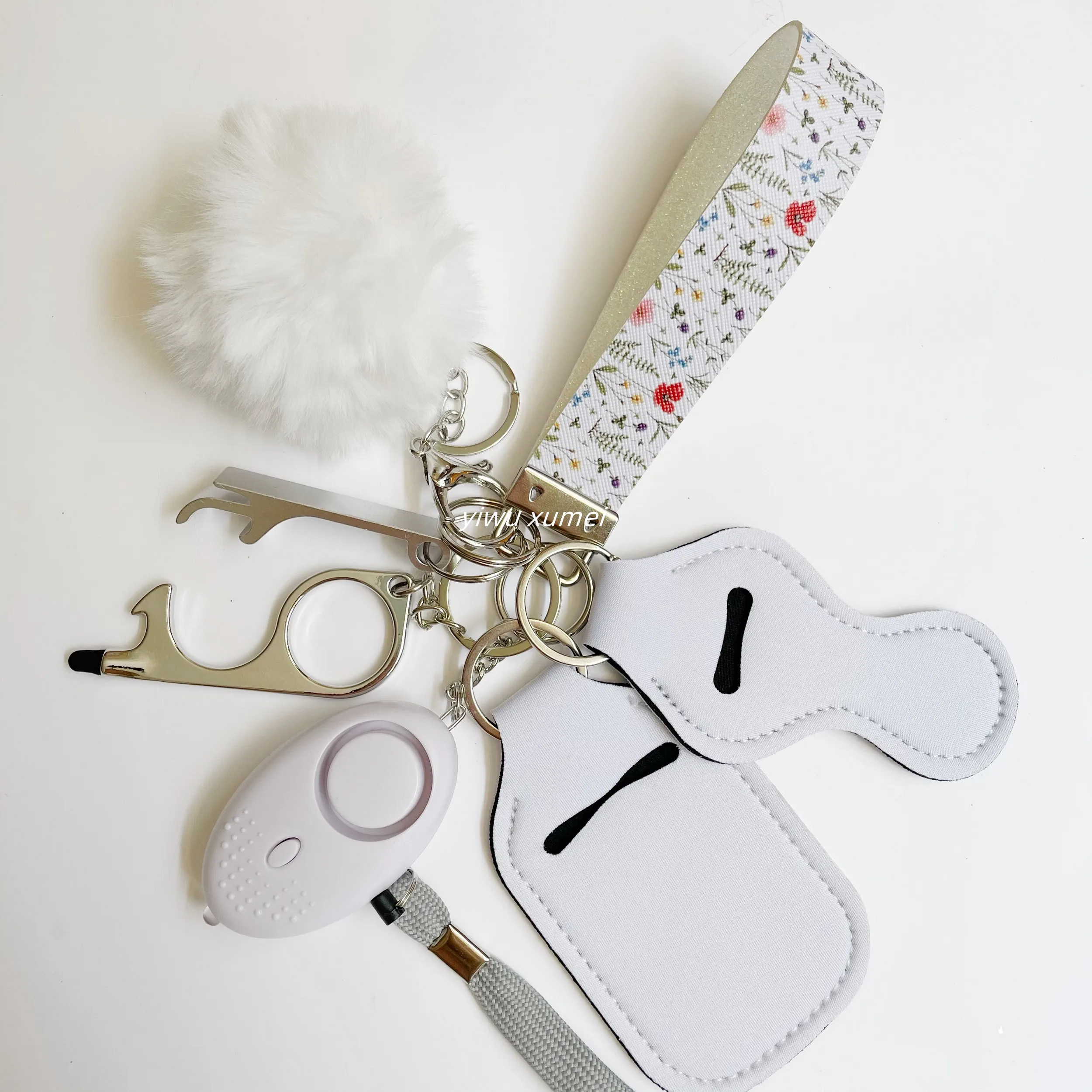 Wholesale 2022 New Defense Safety First Printed Keychains Set For Women Defence Key Chain Self