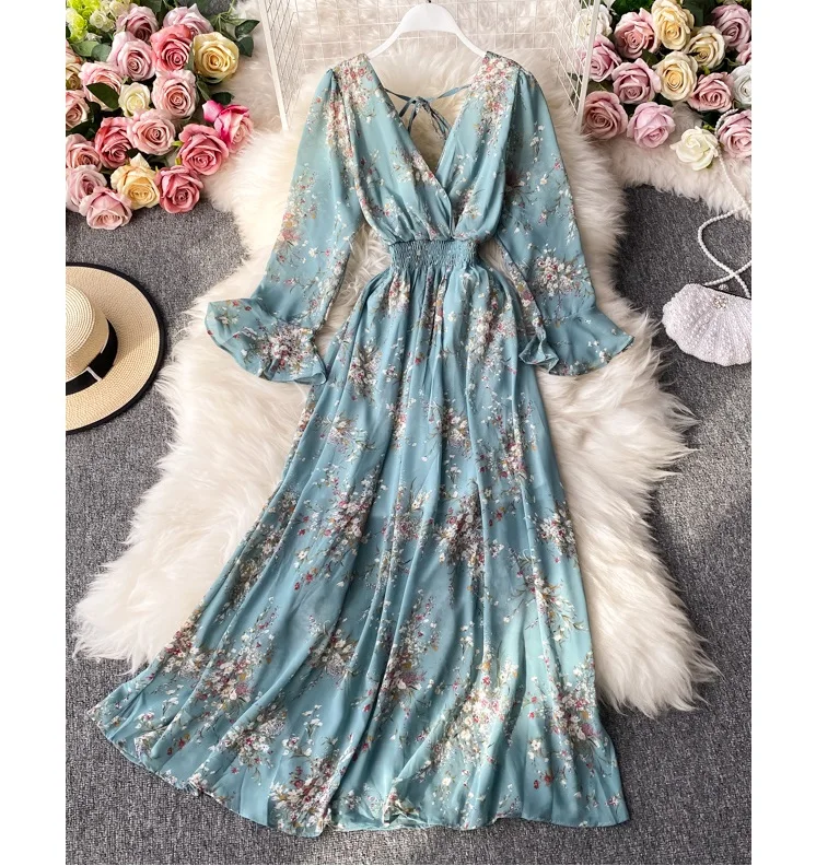 long dress modern MiDee Modern Dance long Dress Women Adult Deep V Leotards Dresses Costume  Mesh Contemporary Competition Performance dance clothes Girls party Evening  Dress – MiDee Dance Costume main image 0