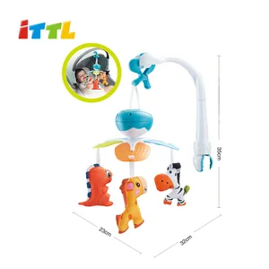 New Arrival Blue Battery Operated Mobile Baby Infant Bedside Bell Toy Musical and Light Stroller Hanging Pendant Best Gifts