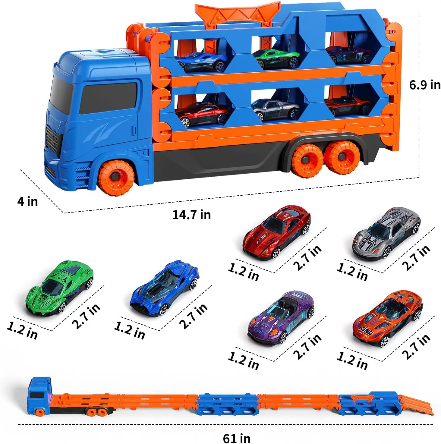 Custom Ejection Fold Transportation Storage Container 3 Layer Truck Model Car Mini Vehicle for Kids Diecast Toys