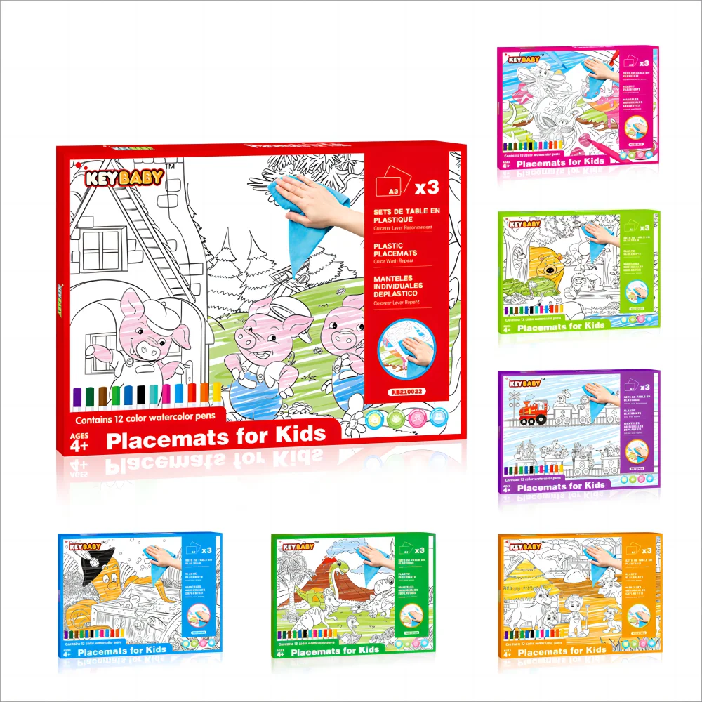 Keybaby Educational Coloring Table Mat Kids Drawing Place Mat Islam Printing Table Pad for Children