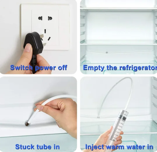 Fridge Drain Hole Cleaning Device Refrigerator Scrub Brush Fridge Cleaning Brush Set For Home