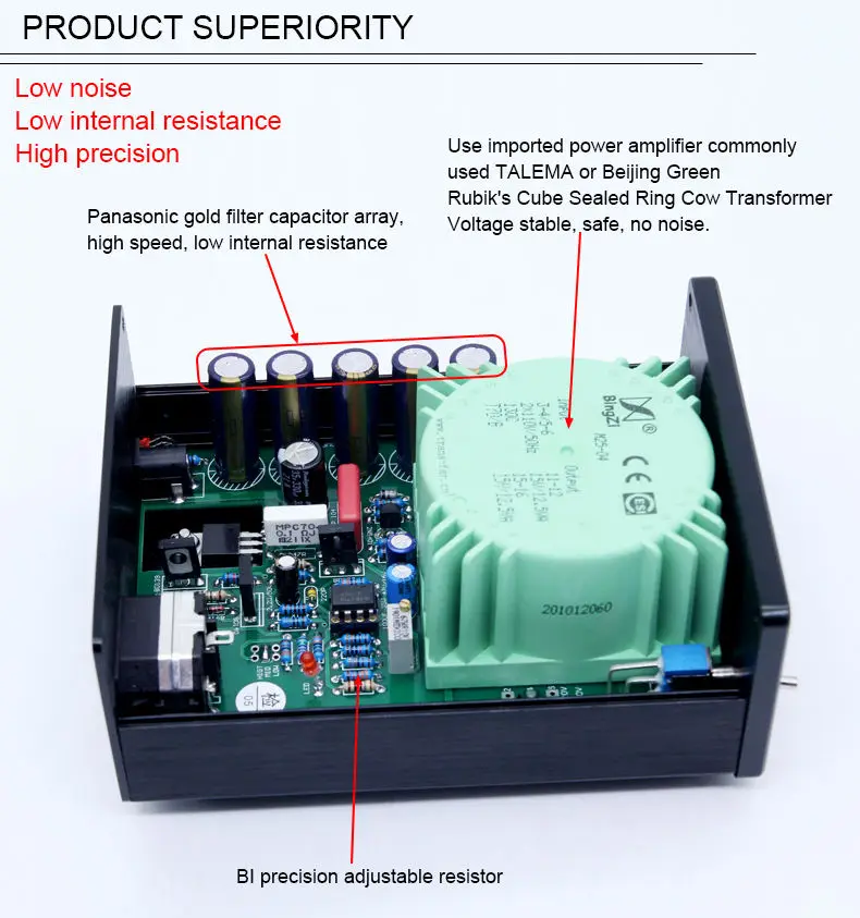 BRZHIFI Aluminum Alloy Chassis Reference STUDER900 15W Linear Power Supply 5V 6V 7V 9V 12V 15V 24V Optional Audiophile LPS details