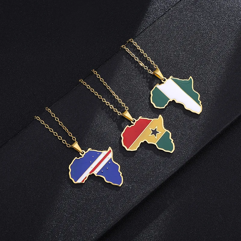 African Map Necklace