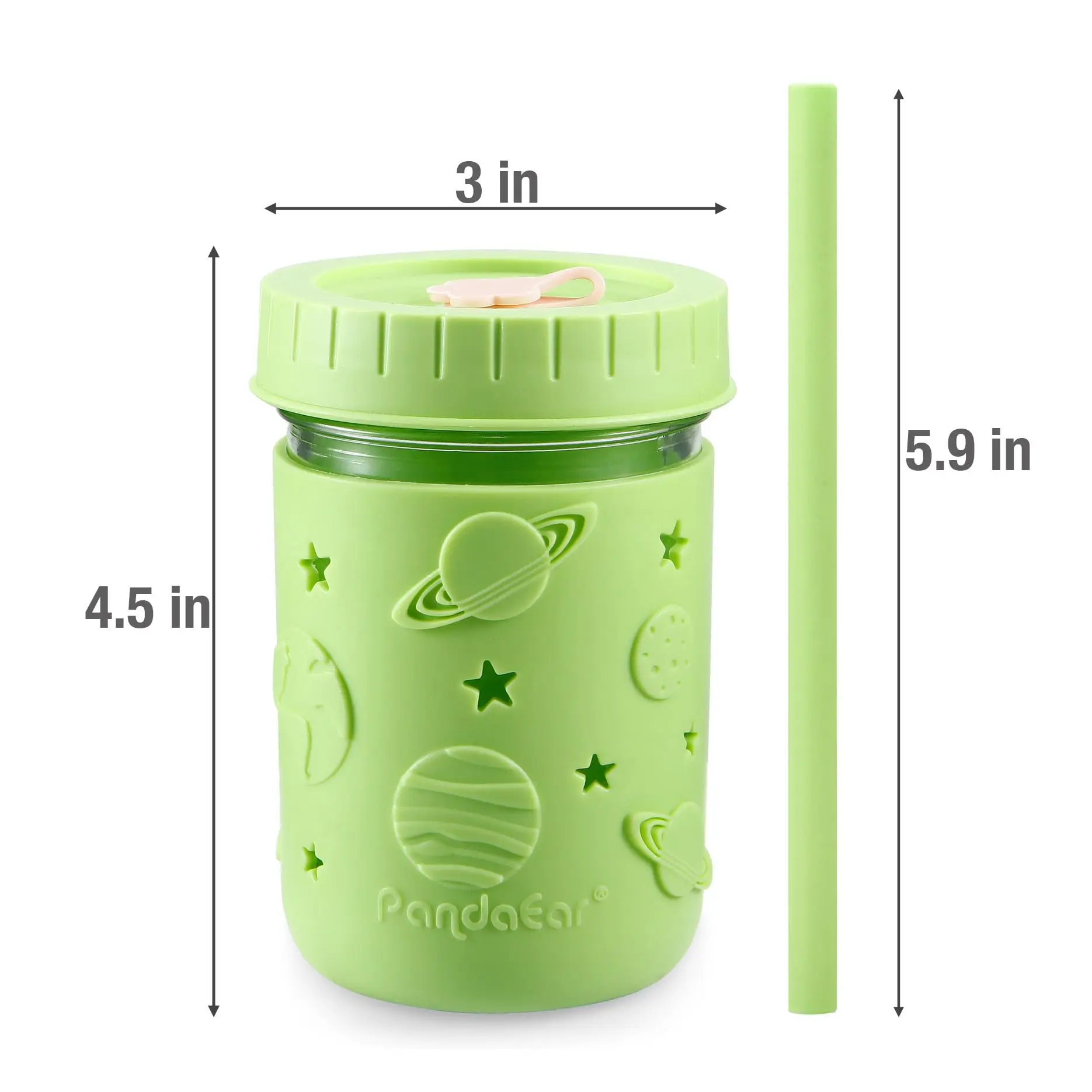 New Glass Jar Drinking Cups With Silicone Sleeves Kids Drinking Glasses