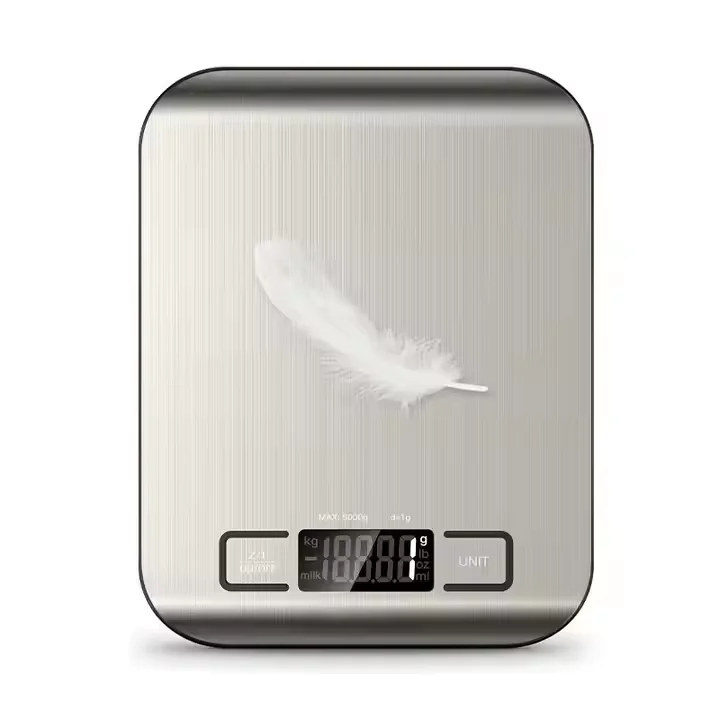Balance électronique de cuisine ménagère en acier inoxydable 5kg/10kg 1g à affichage LCD et alimentation par piles