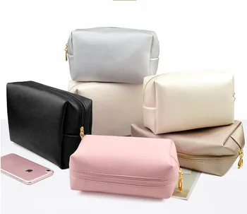 Small Makeup Bag for Purse Water-Resistant PU Leather Travel Cosmetic Pouch PU Leather Cosmetic Bag for Women