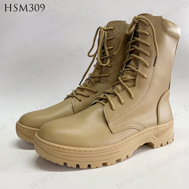 LXG,Egypt Market Popular Full Leather Upper Combat Boots Waterproof Rubber Outsole Tactical Boots with Stitching HSM309