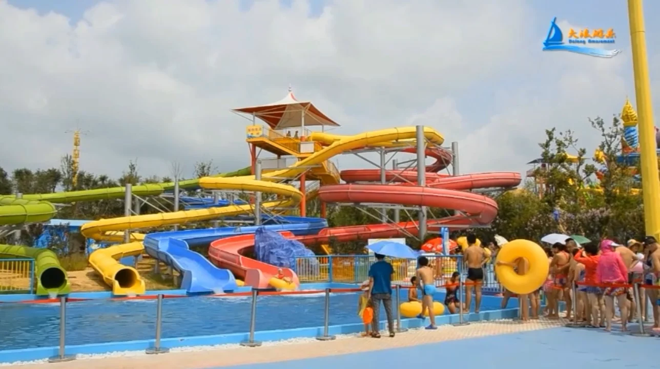 Water Slide For Sale High Speed Big Water Park Fiber Glass Indoor