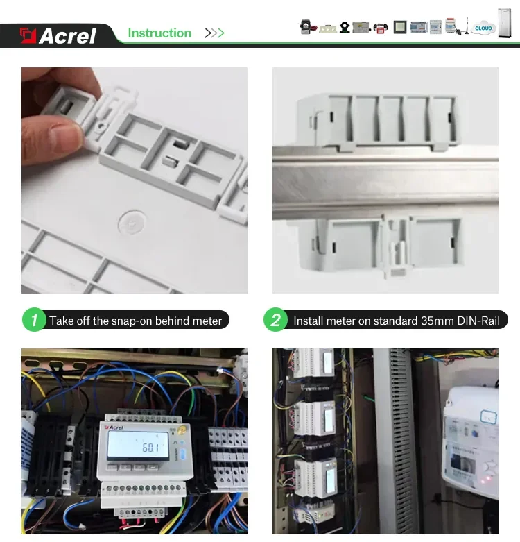 Acrel ADW300-LW Three Phase Lorawan Din Rail Energy Meter Wireless ...