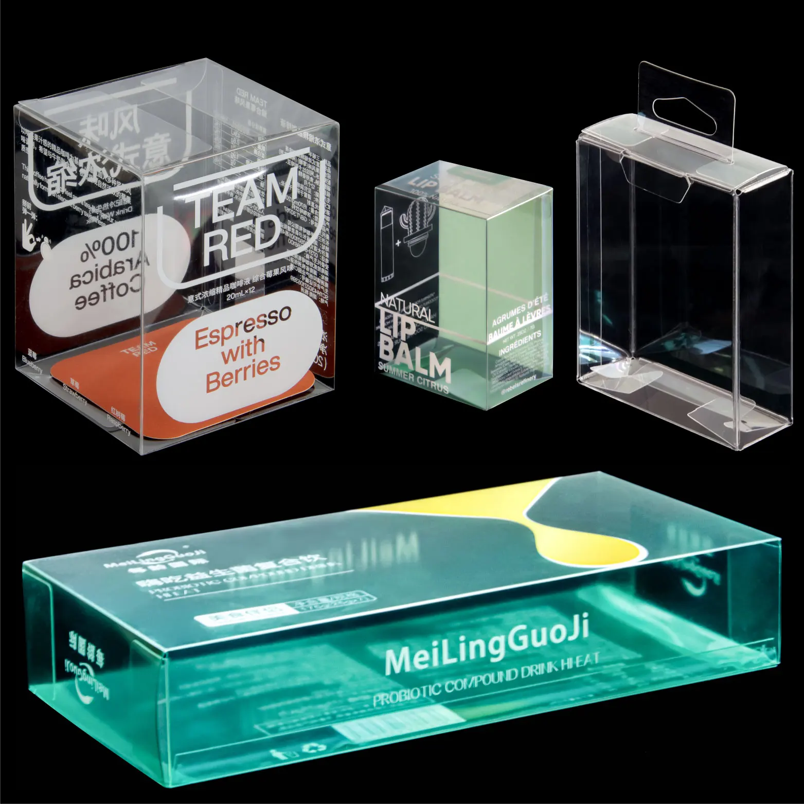 Folding Box Transparent Custom Printed Plastic RPET Customizable Gift & Craft Pvc Pet Plant Packaging Customizable Logo Accept