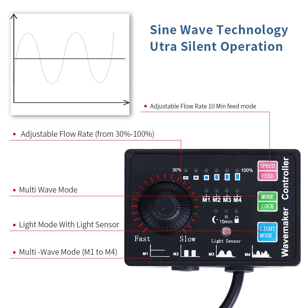 Silent Aquarium Wave Maker Wave Generator For Fish Tank Marine
