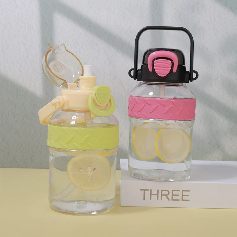 32oz Large BPA-Free Silicone Straw Plastic Cup High Color Value for Water Bottles Drinkware