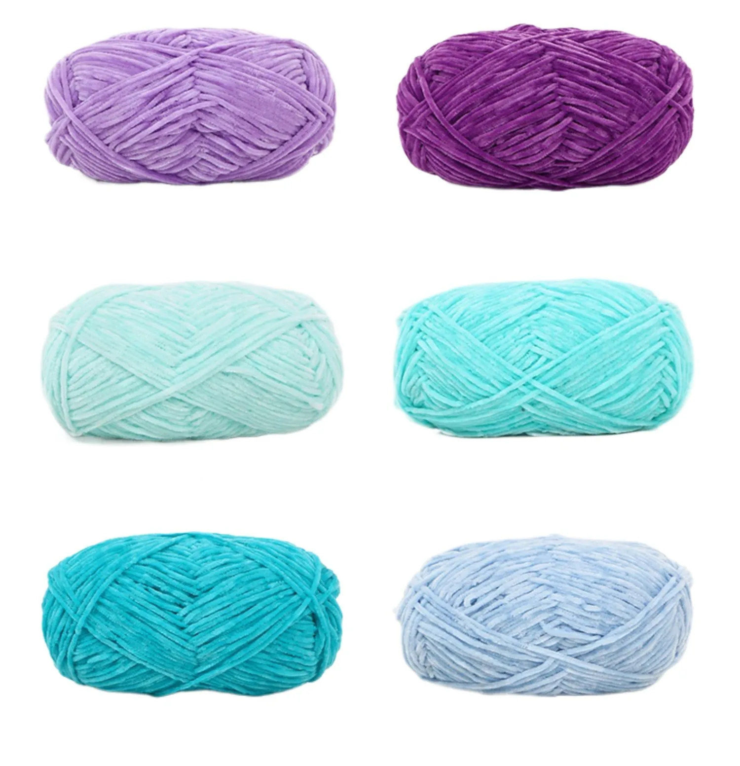 Crochet Velvet 100% Polyester Fluffy 2mm Thickness Chunky Chenille Yarn ...