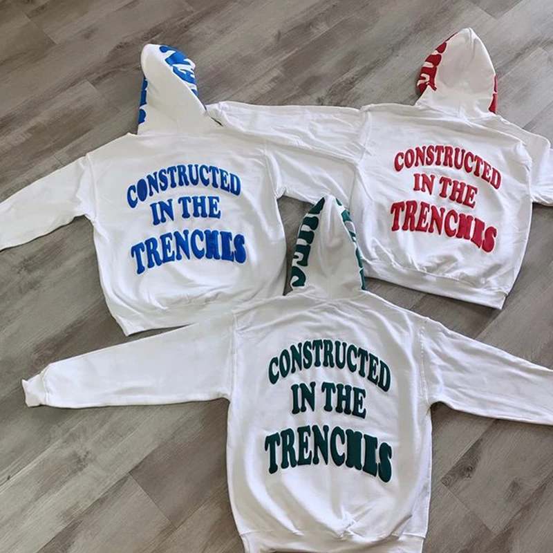 Custom High Quality Oversized Heavyweight Sweater Hoodies 500 Gsm 480 Gsm Baggy Cotton Foam 3d Puff Printing Hoodie for Men gallery 4