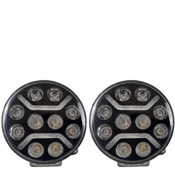 12V 24V White Yellow 120w Led Work Waterproof Round LED Work Light Driving Light Turn Signal Lamp Bulbs for Off-Road Truck