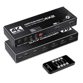 SYONG HDMI matrix switcher 4x2 4 in 2 out 4 input 2 output with IR remote control 4x2 HDMI matrix switch