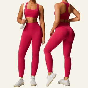 Wholesale Two Piece Set Gym Yoga Bra and Leggings Sportswear Fitness Yoga Set for Women Ropa Deportiva Mujer Tendencia
