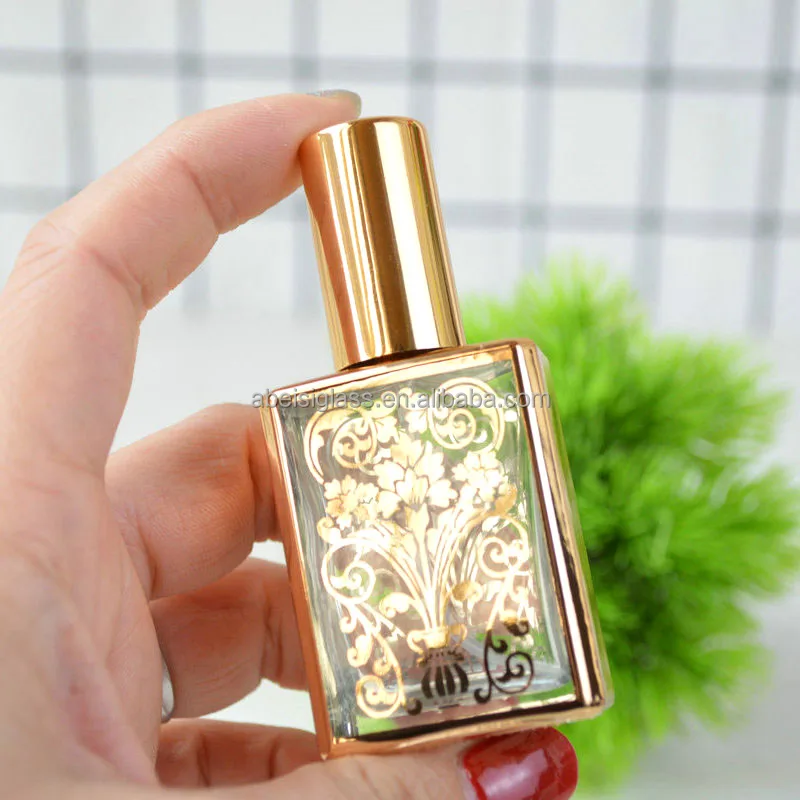 奥兹毫升颈部重量直径高度容量新设计阿拉伯金色香水阿塔尔水晶瓶透明