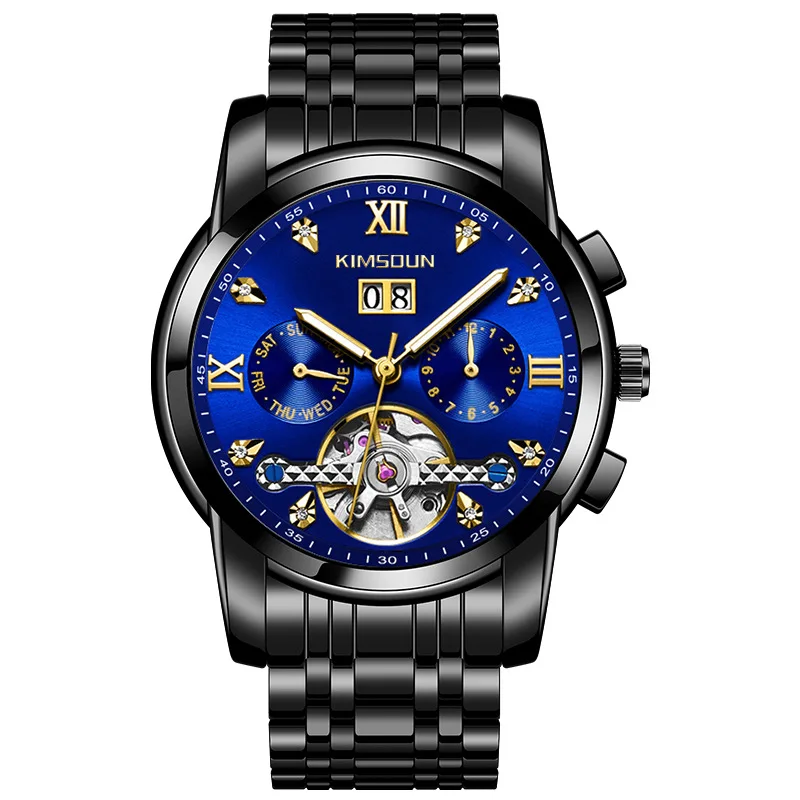KIMSDUN 2021 Business Watch Men Automatic Luminous Clock Men Tourbillon Waterproof Mechanical Watch Top Brand Relogio Masculino
