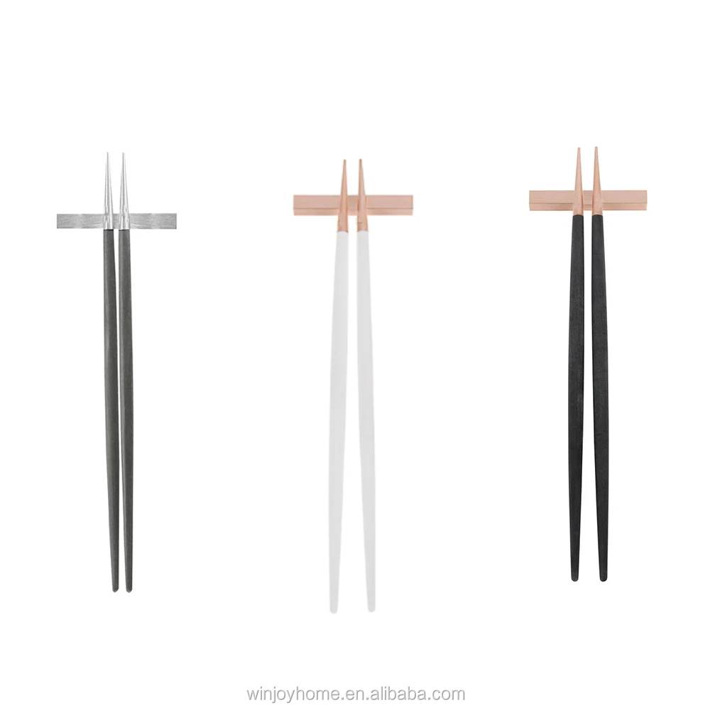 Белая и золотая цветная Корейская каучуковая ручка, металлическая палочка для еды, вилка, ложка с подставкой, набор подставок