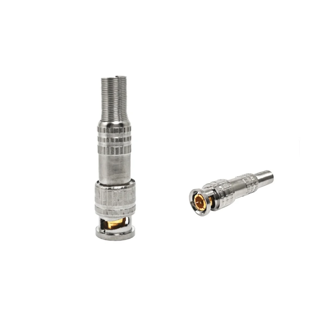 BNC Male Coaxial PIN Connector Plug Monitor Male BNC Connector CCTV for RG Coaxial Cable Assemblies Connector