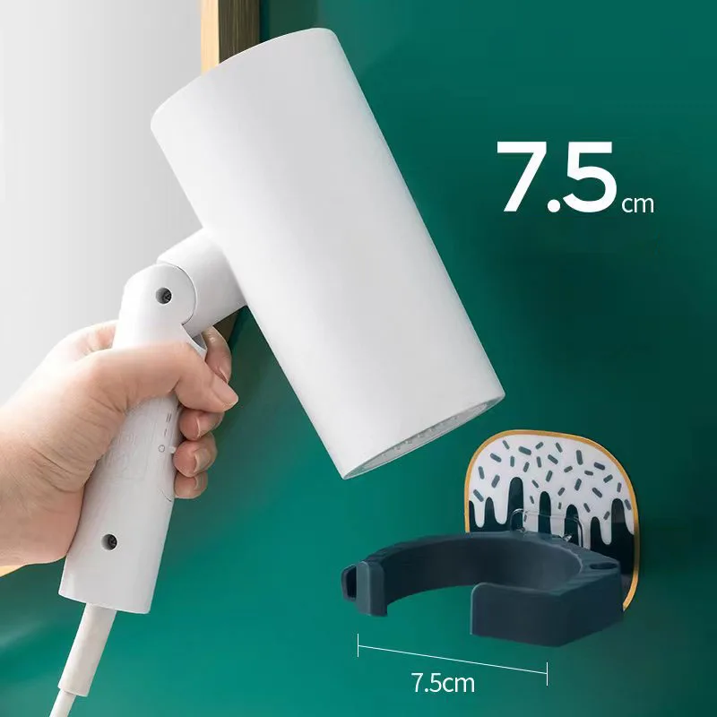 traceless hair dryer household toilet air duct Nordic free punching storage rack wall hanging hair dryer rack details