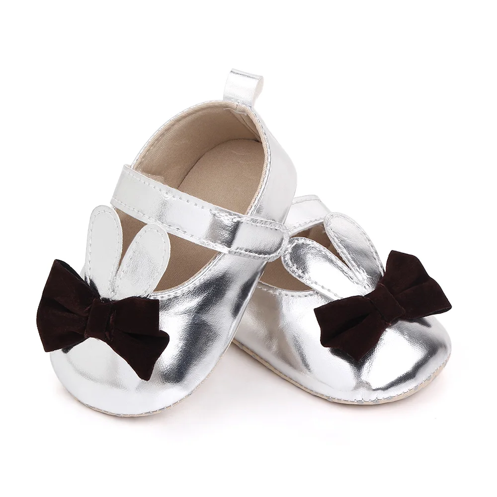 Lovely Girls Princess Shoes Cute Ears Bow-knot Walking Shoes Soft Sole Baby Shoes in First Walking factory
