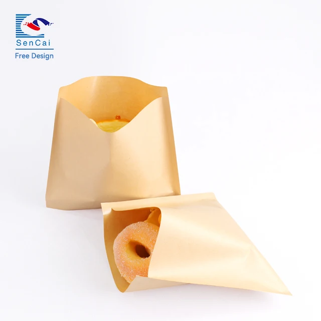 Wholesale  Cookies or Bread or Donuts Packaging Greaseproof  Paper Bags Food Grade High-quality paper withYour Own Design details